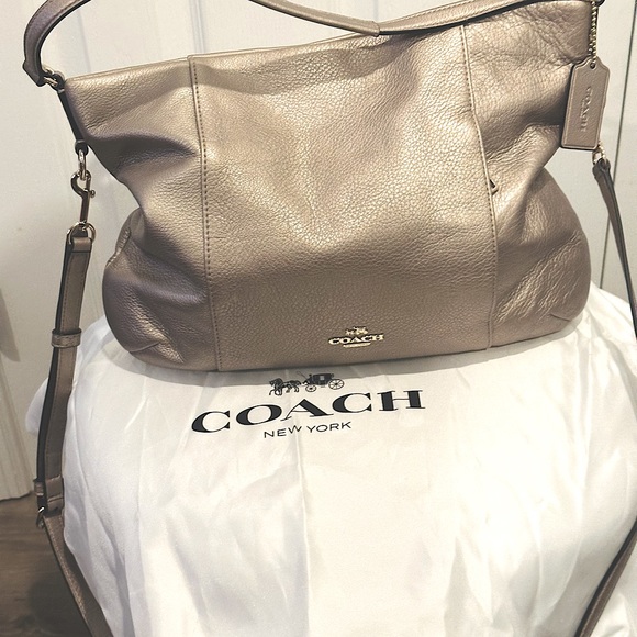 COACH Isabella Shoulder/Crossbody Bag,Pebble Leather,Light Metallic Champagne - Picture 3 of 15